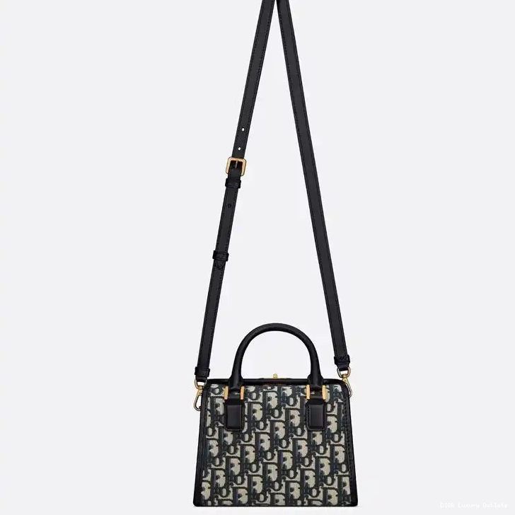 Cheap Motif Bag Boston Canvas Blue Dior Oblique Small 0417 Luxury